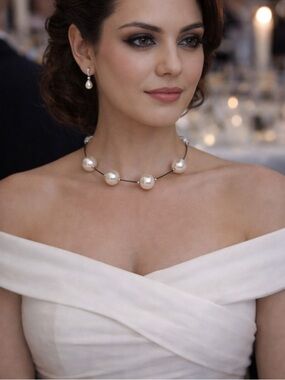 Vintage Faux Pearl Choker Necklace